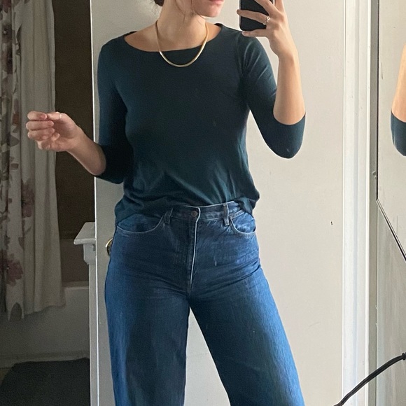 Ann Taylor LOFT Blue/Green Crew Neck Sweater - Picture 2 of 5